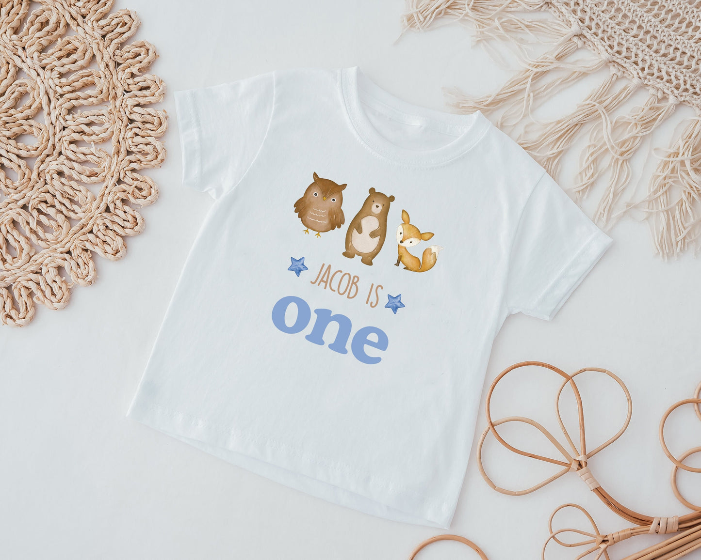 Personalised Woodland Birthday Kids T-Shirt