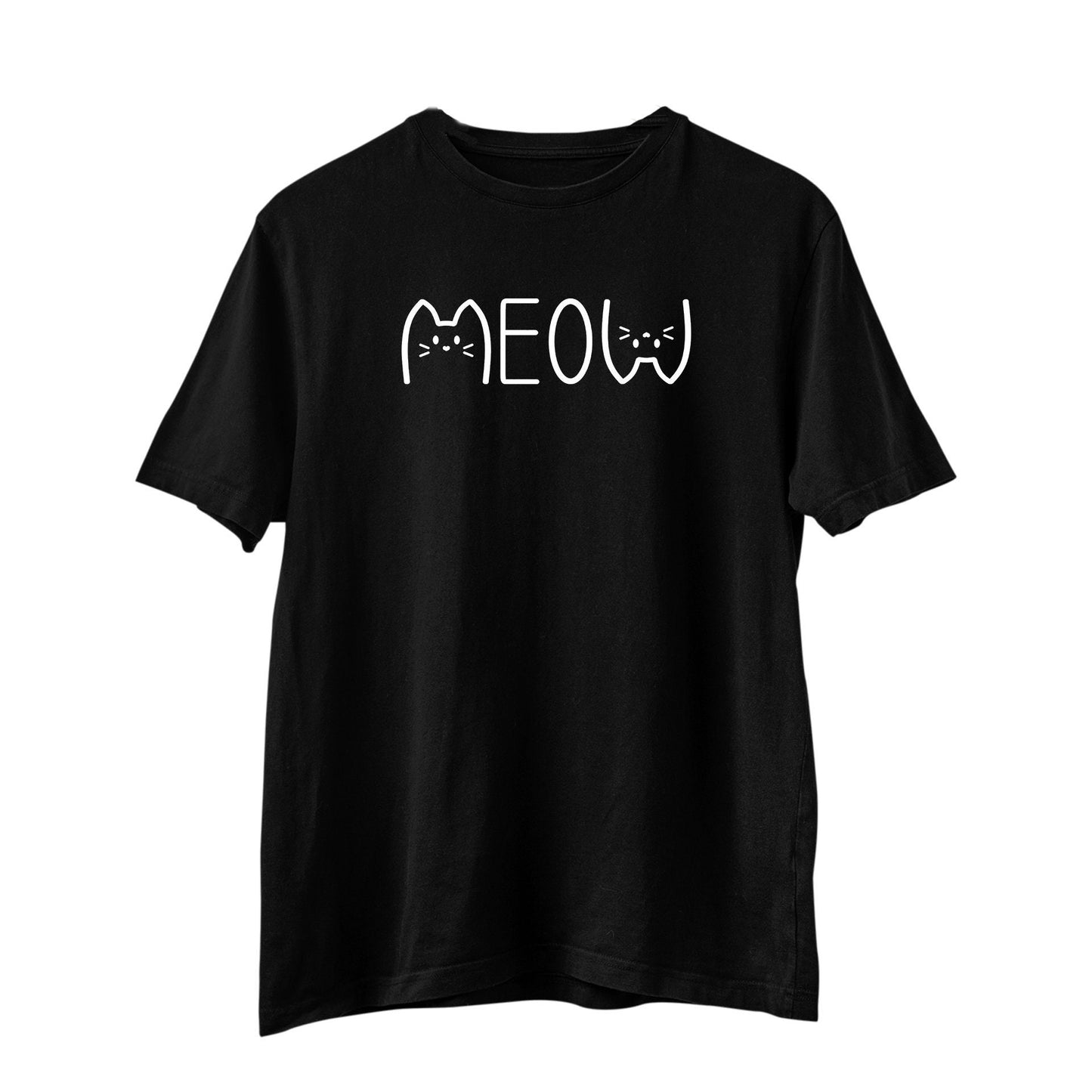Meow T-Shirt, Cat T-Shirt, Gift for Cat Mom, Cat Lover Tee, Gifts for Cat Lovers,, Animal Lover Tee, Cat Gift, Novelty Shirt