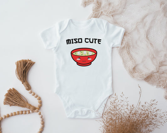 Miso Cute Baby Vest, Baby Grow, Funny Food Pun