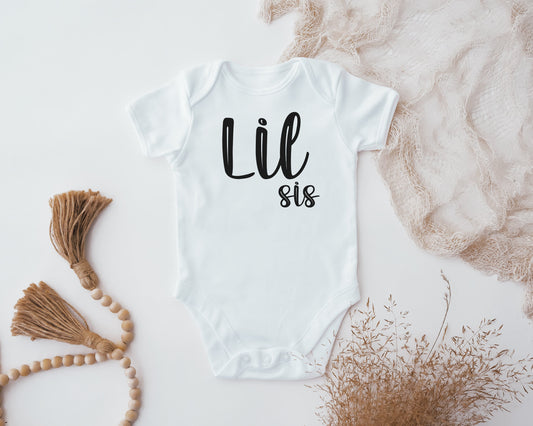 Lil Sis Baby Vest, Baby Grow, Little Sister Announcement