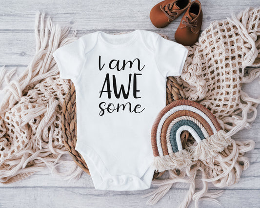 I am AWE some Unisex Baby Vest, Baby Grow