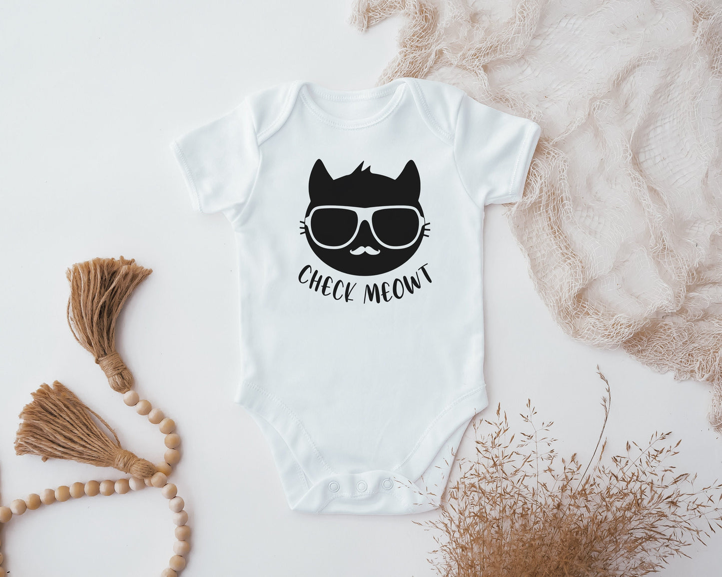 Check Meowt Baby Bodysuit