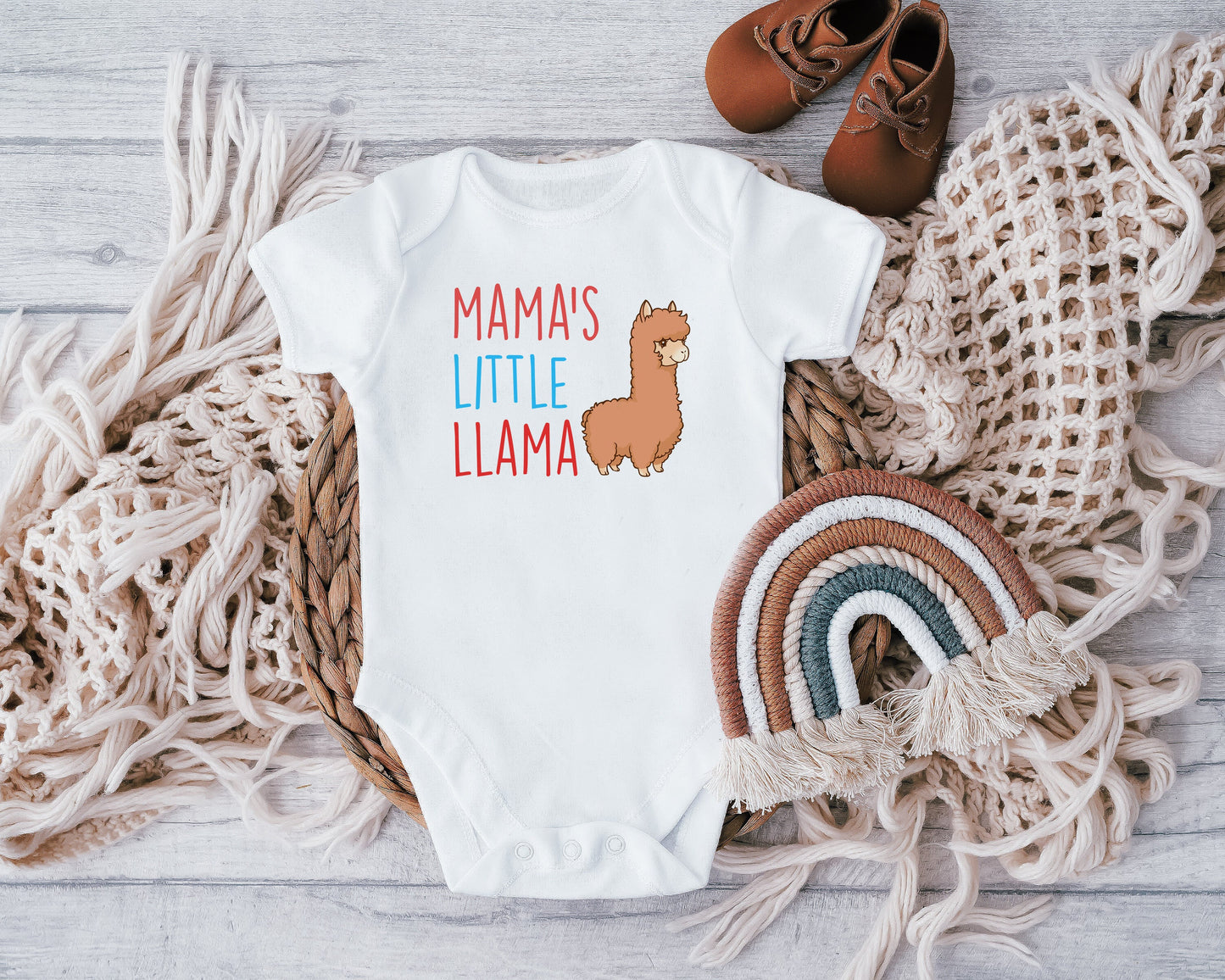 Mama's little Llama Baby Vest, Baby Grow, Llama