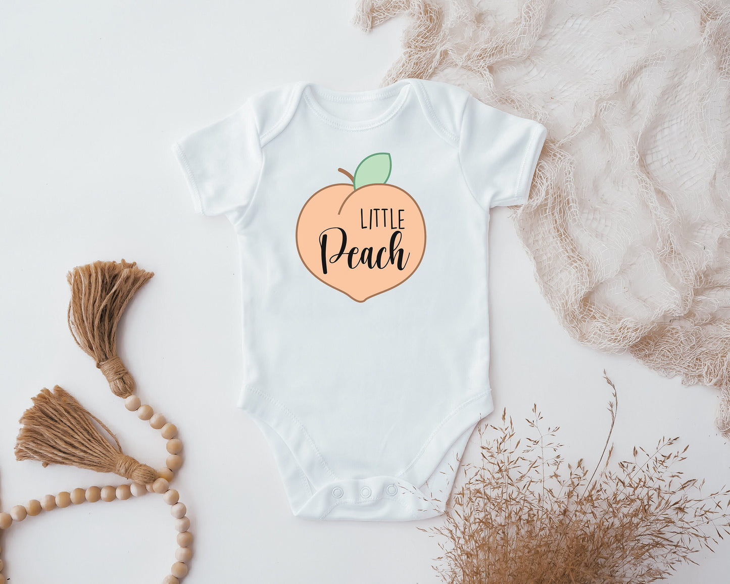 Little Peach, peach baby bodysuit