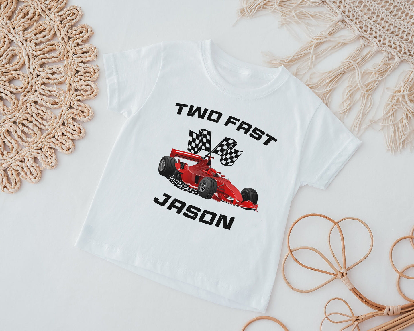 Two Fast Birthday Shirt, Two Year Old Racing Birthday Shirt