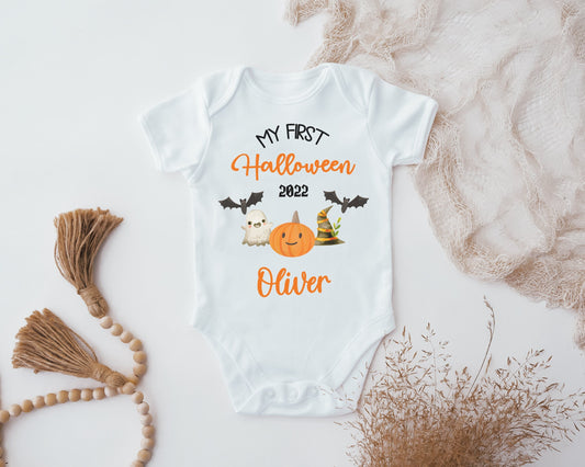 Personalised My First Halloween Baby Vest, Baby Grow