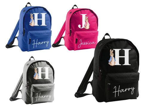 Personalised Name Initial Backpack, Rabbit Backpack