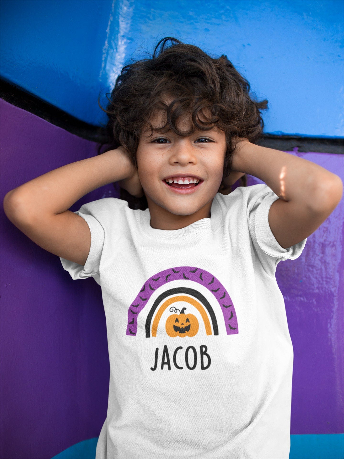 Personalised Kids Halloween Rainbow Kids T-Shirt