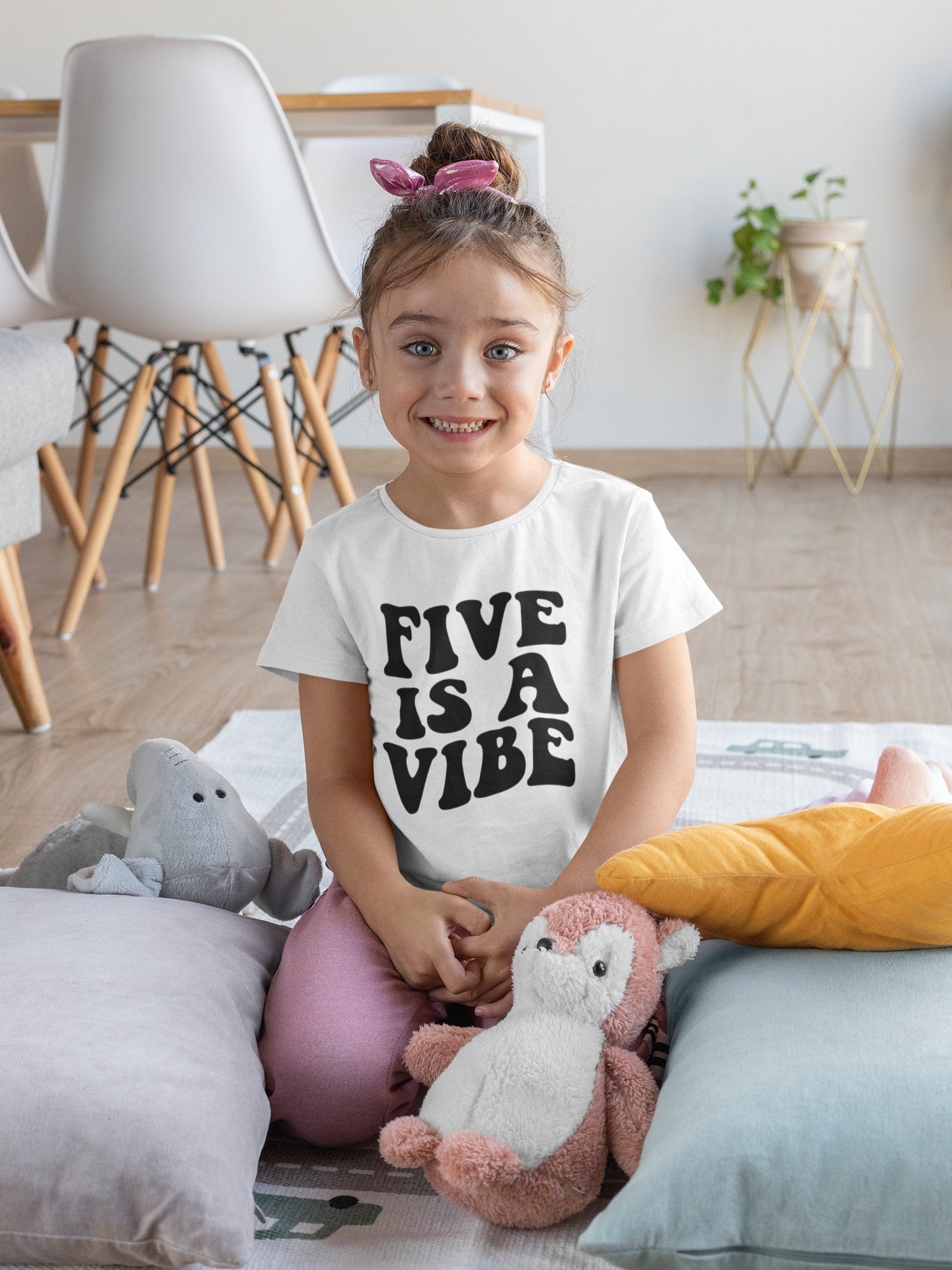 Five Is A Vibe, 5th Birthday Kids T-Shirt