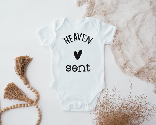 Heaven Sent Baby Vest, Baby Grow, Coming Home Outfit