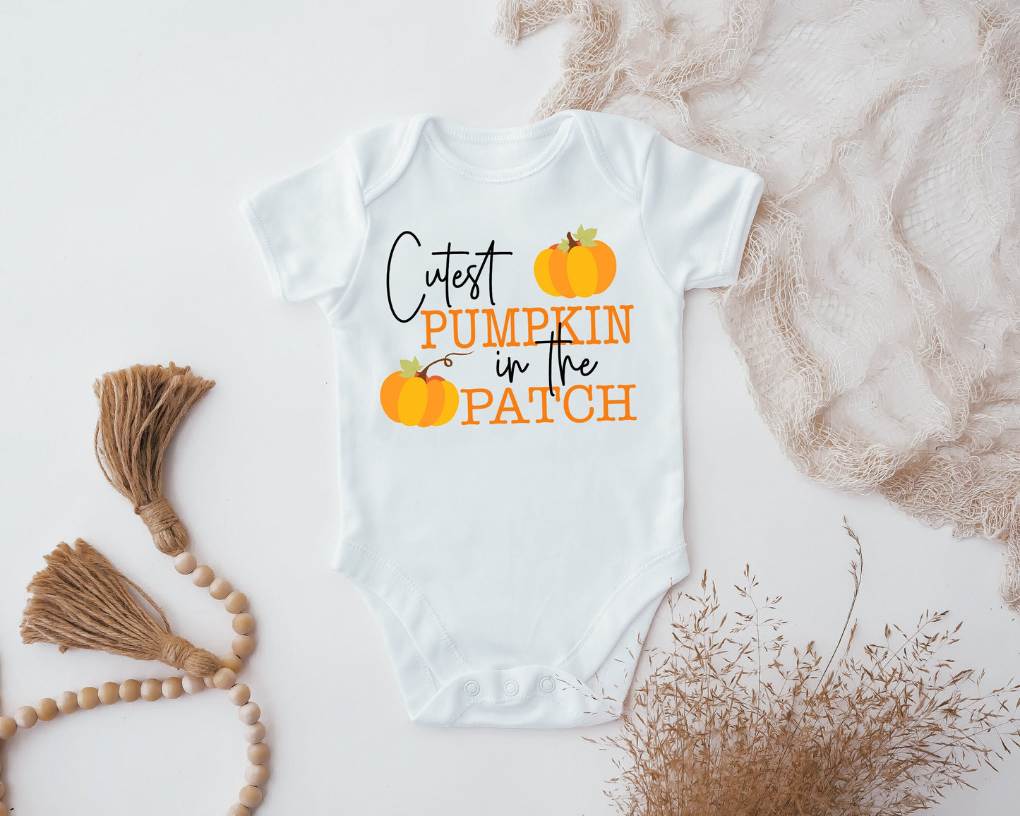 Cutest pumpkin in the patch Baby Halloween Bodysuit