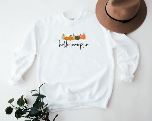 Hello Pumpkin Sweatshirt, Autumn sweater