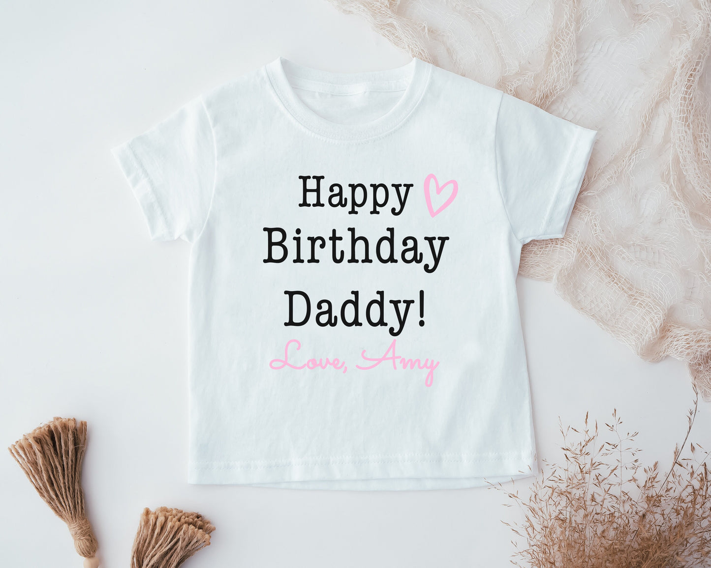 Personalised Happy Birthday Daddy Kids T-Shirt