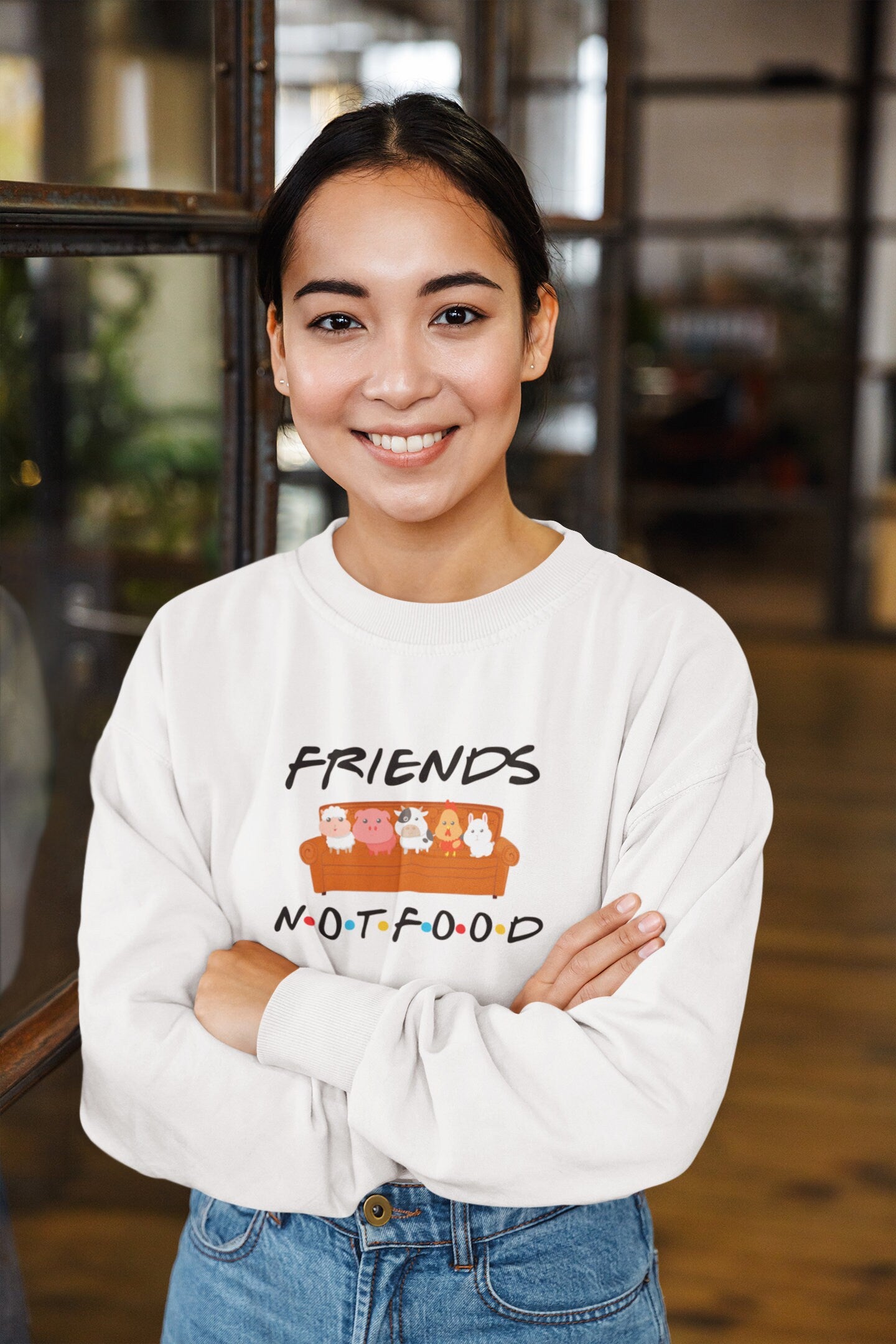 Friends Not Food Sweatshirt, Vegan sweatshirt