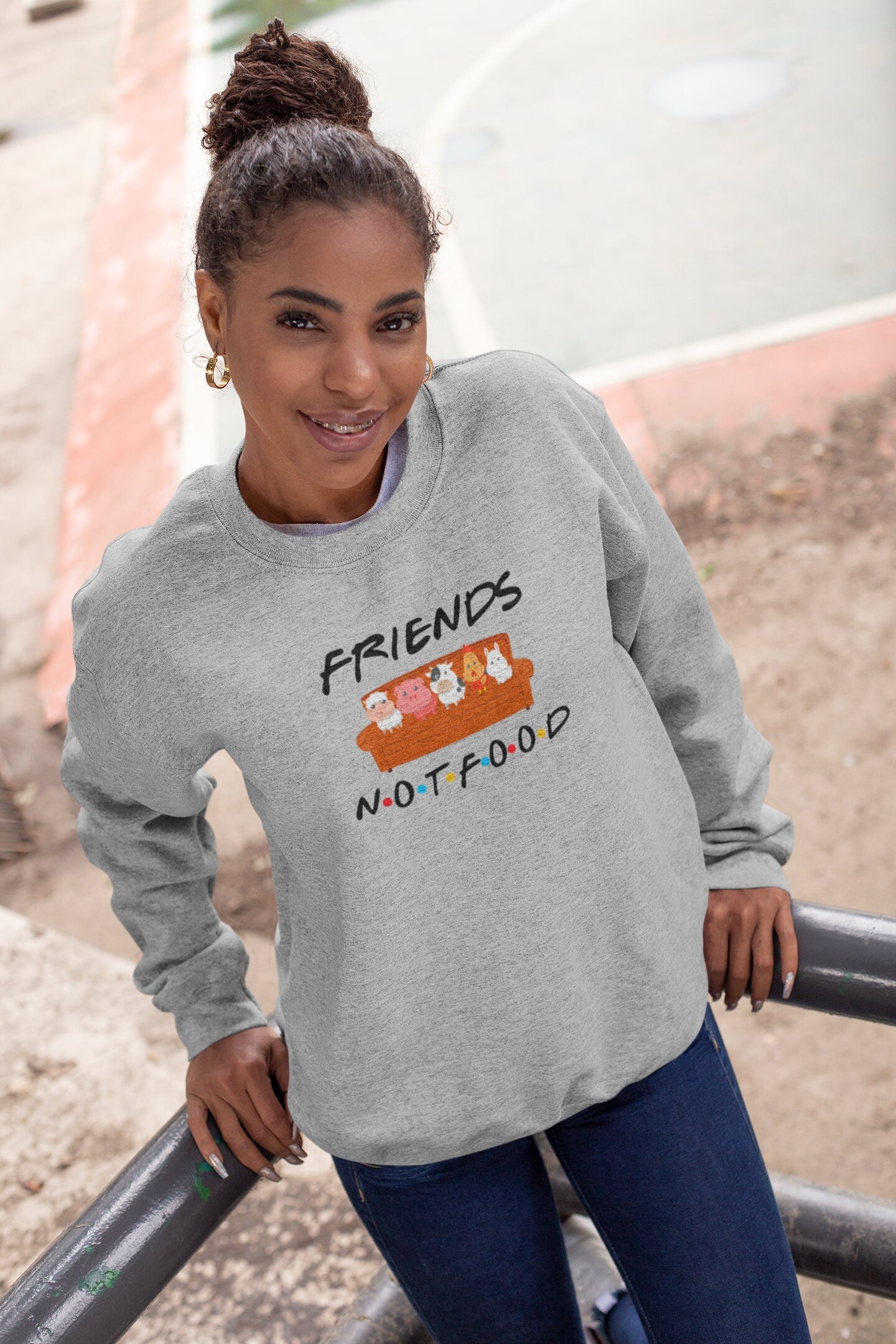 Friends Not Food Sweatshirt, Vegan sweatshirt