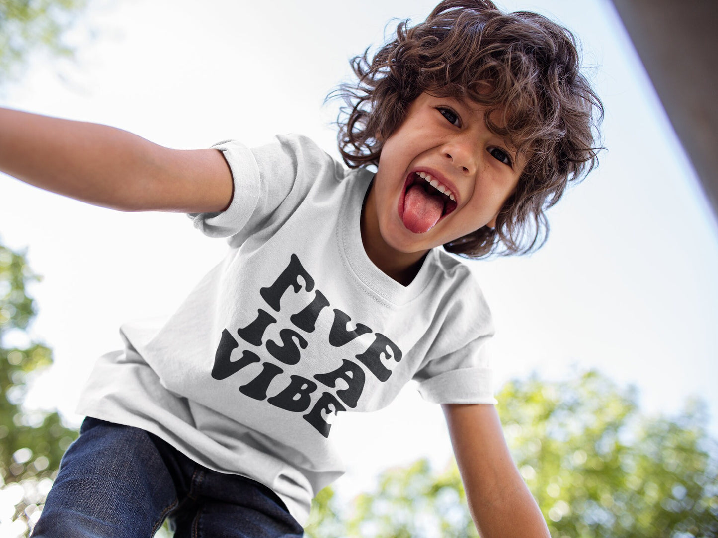 Five Is A Vibe, 5th Birthday Kids T-Shirt