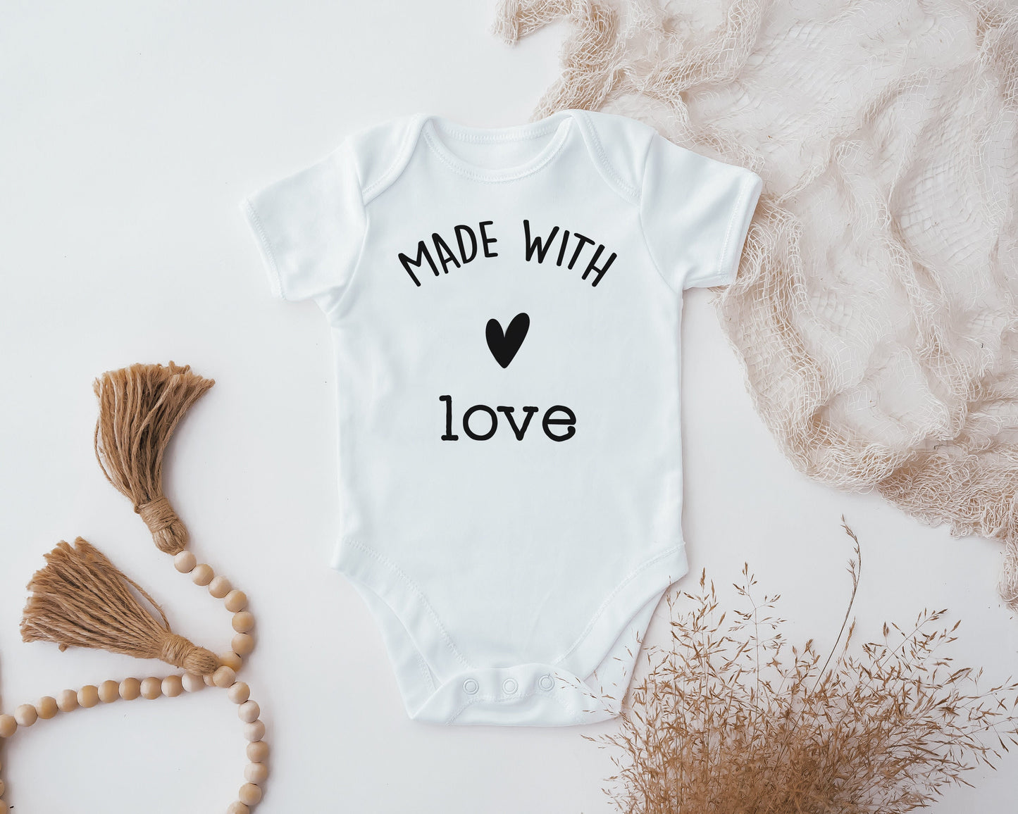 Made With Love Baby Vest, Baby Grow, Coming Home Outfit