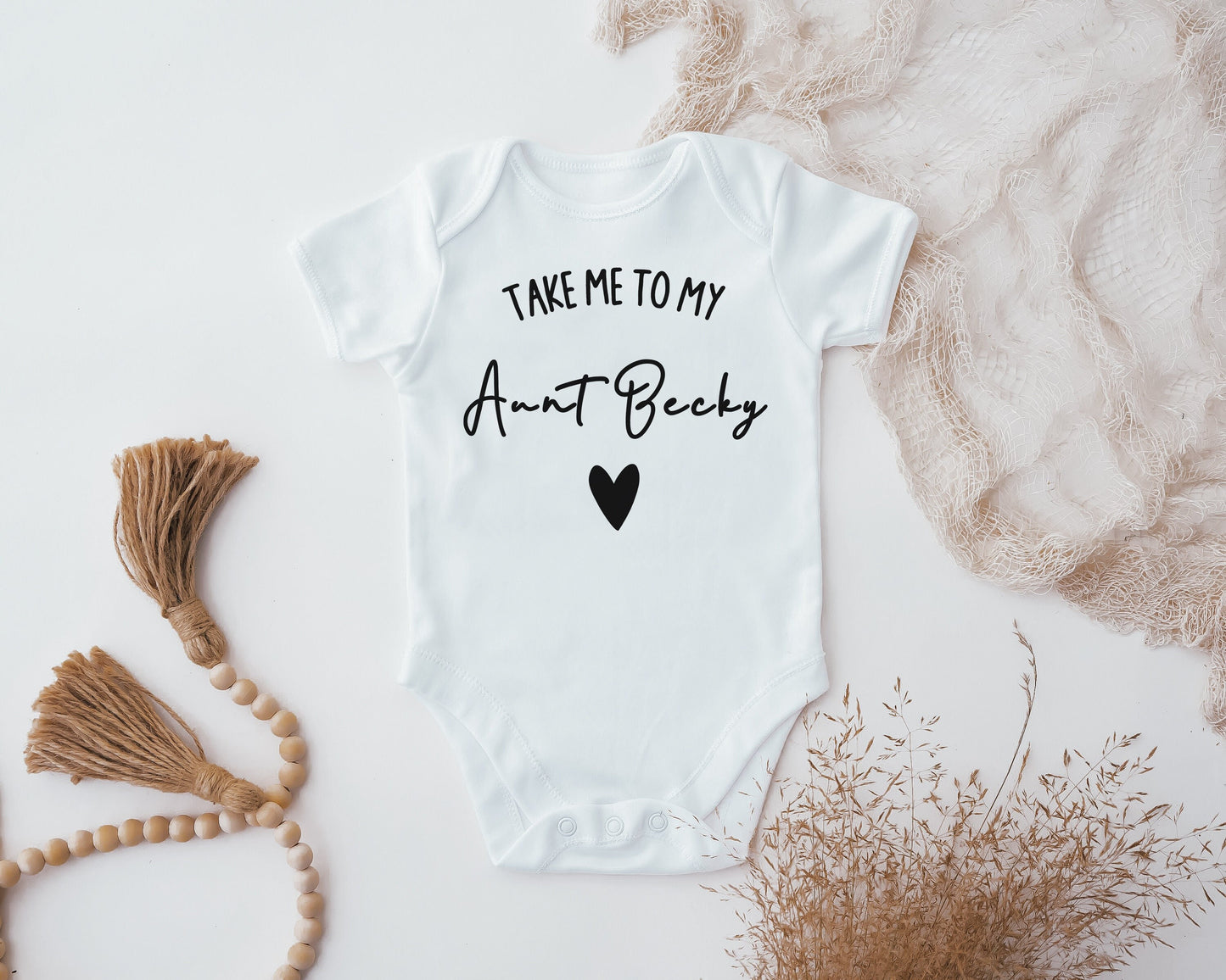 Personalised Take me to my Aunt Baby Vest, Baby Grow