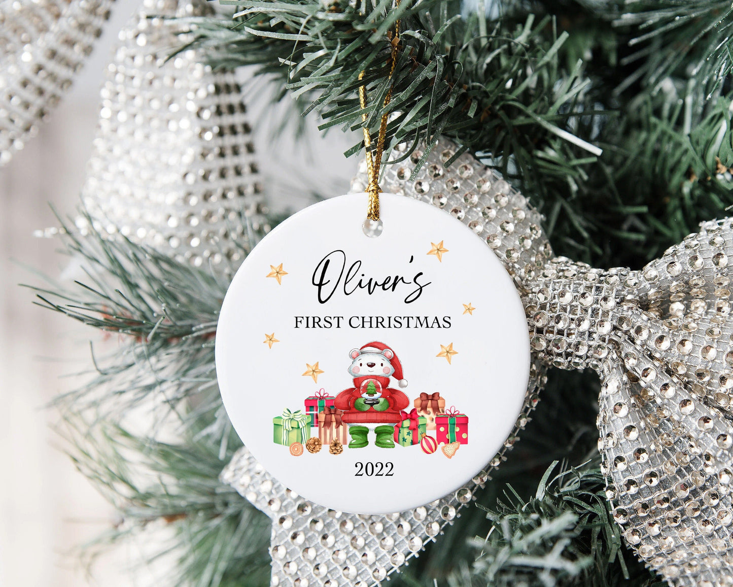 First Christmas Bear Ornament Keepsake