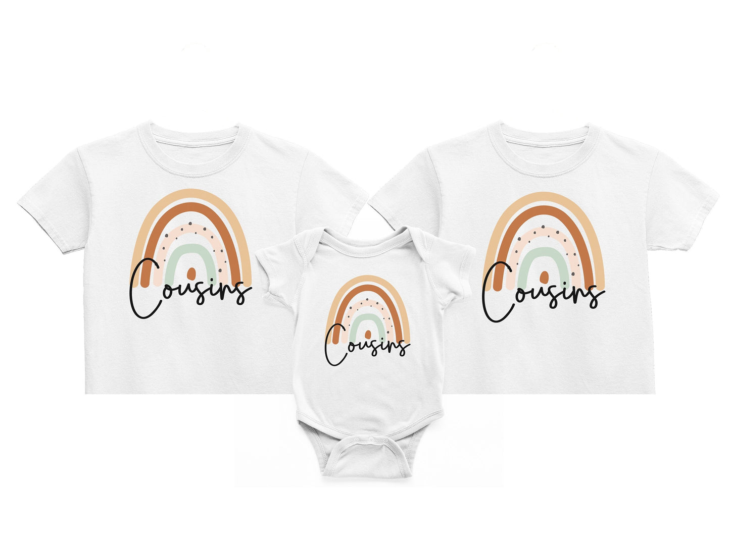 Cousins boho rainbow T-Shirt, Matching Sibling Outfits