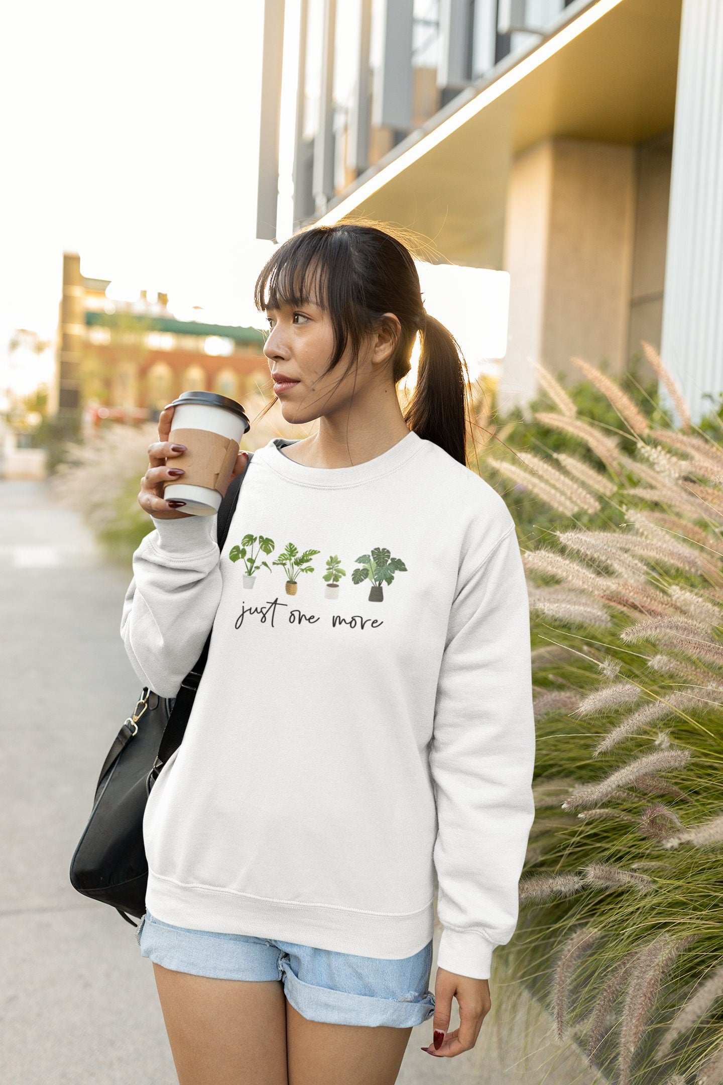 Just One More Plant Sweatshirt, Funny plant sweatshirt, plant mom shirt, Monstera plant, Plant parenthood, house plants gift Casual Sweater