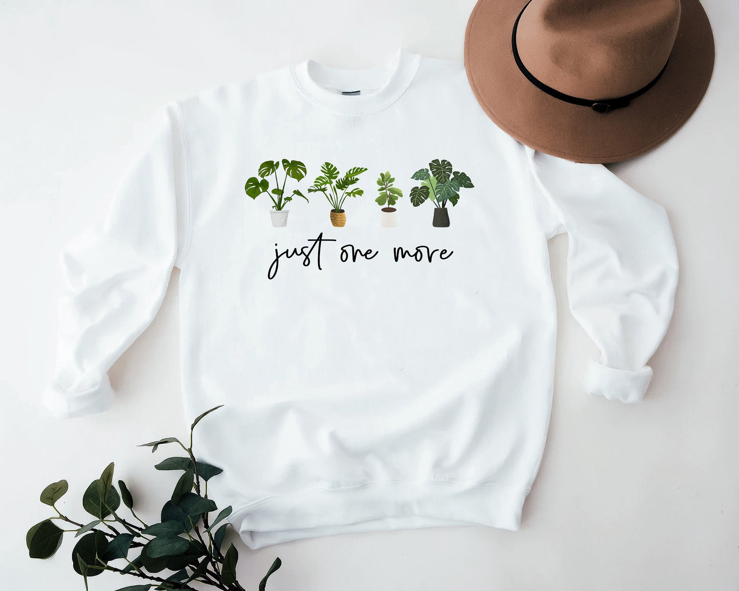 Just One More Plant Sweatshirt, Funny plant sweatshirt, plant mom shirt, Monstera plant, Plant parenthood, house plants gift Casual Sweater