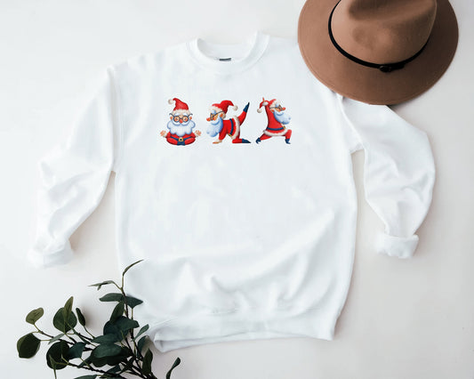 Unisex Santa Yoga Christmas Sweatshirt, Christmas Sweater, Cute Winter Sweatshirt, Christmas Gift Sweater, Funny Christmas Sweater