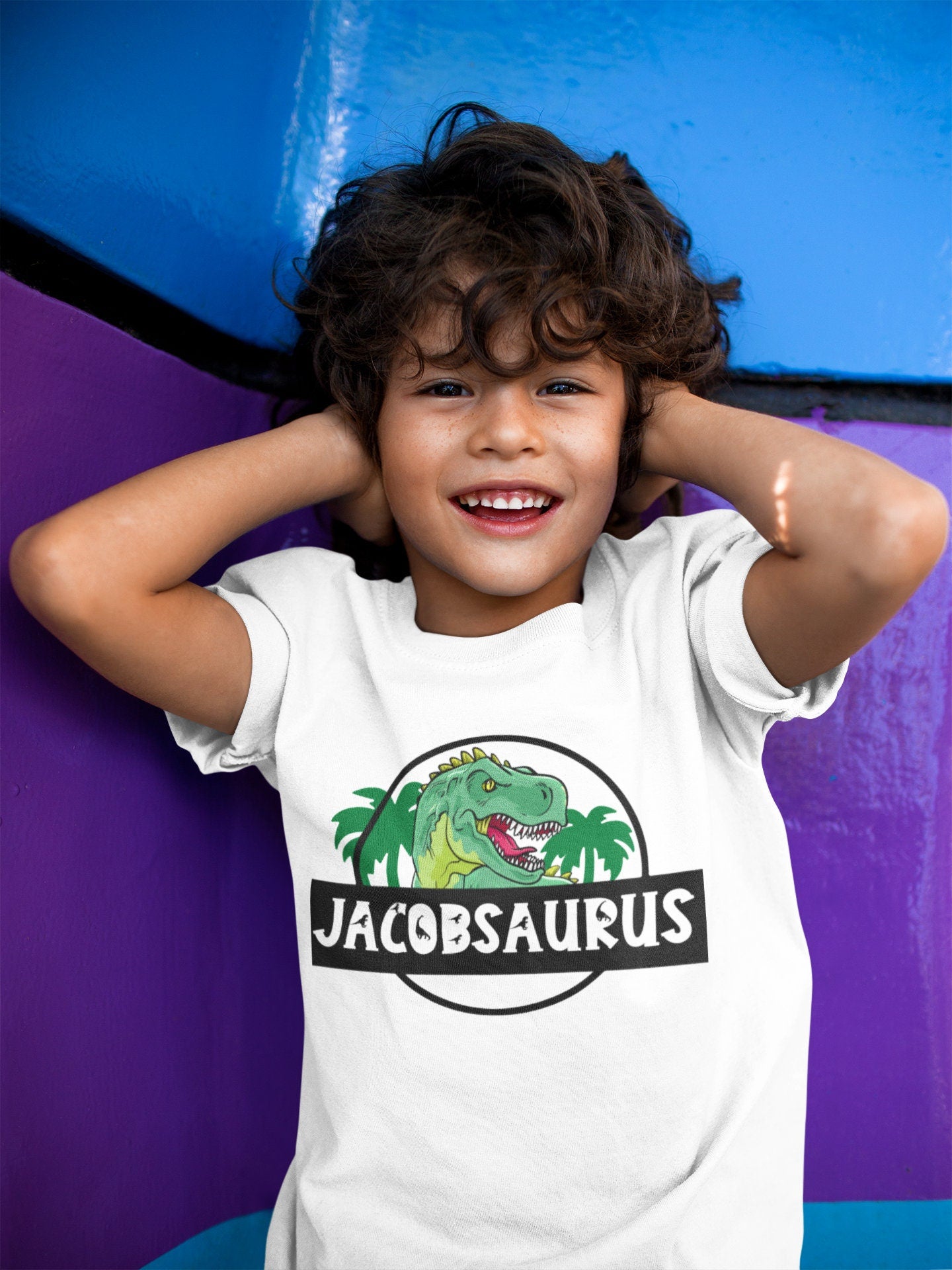 Personalised Kids Dinosaur Kids T-Shirt