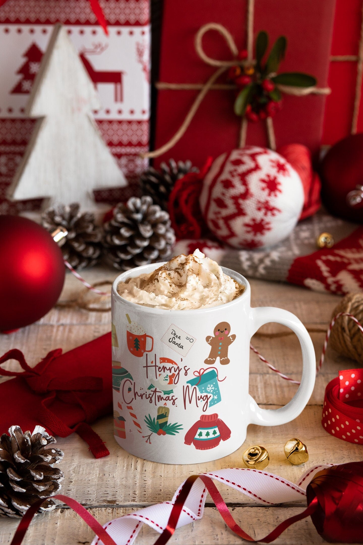 Personalised Icon Christmas Mug