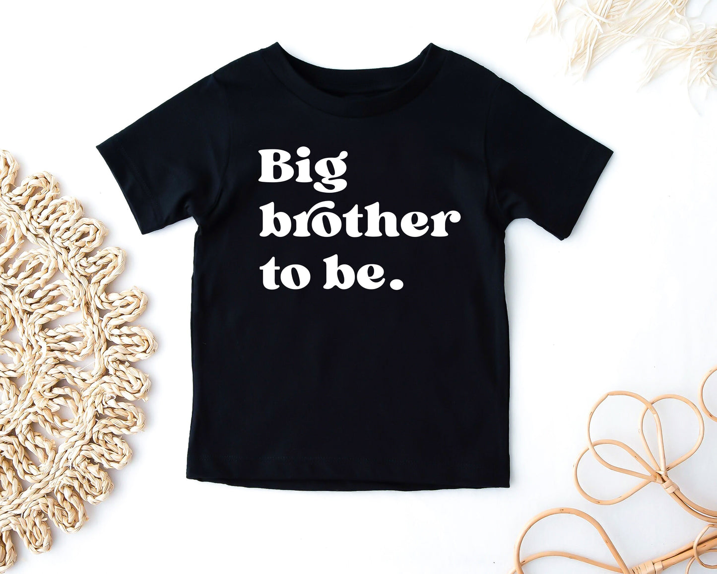 Big Brother To Be Retro Boho Black Kids T-Shirt