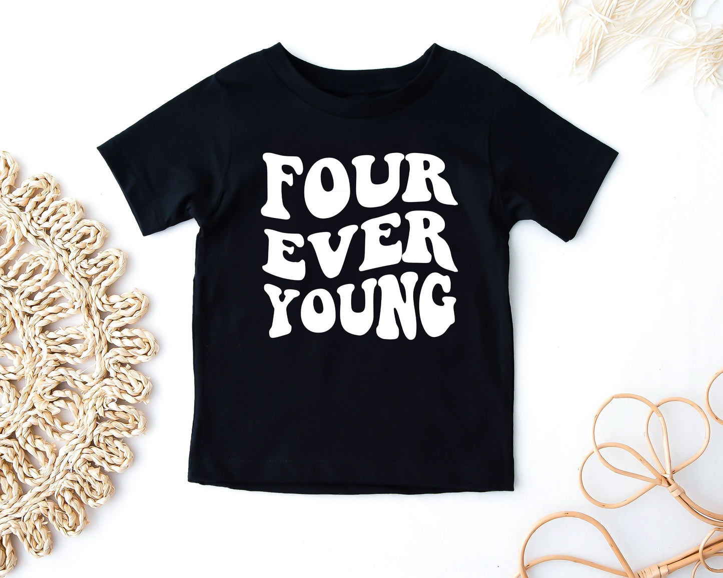 Four Ever Young, 4th Birthday Kids T-Shirt