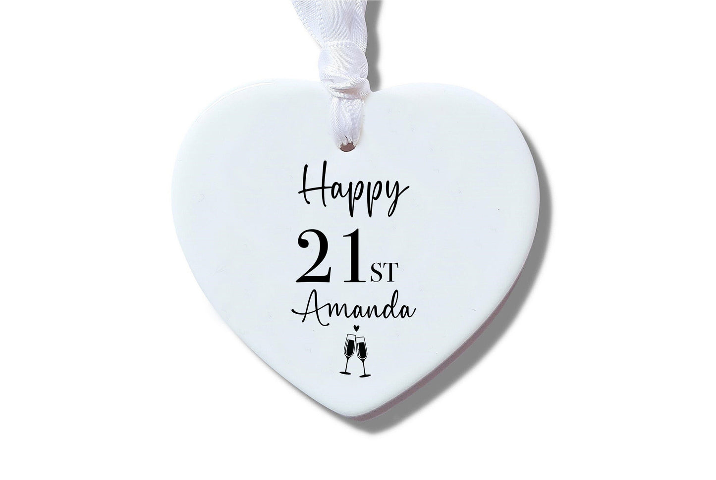 Personalised Happy 21st Birthday Ornament, Birthday keepsake