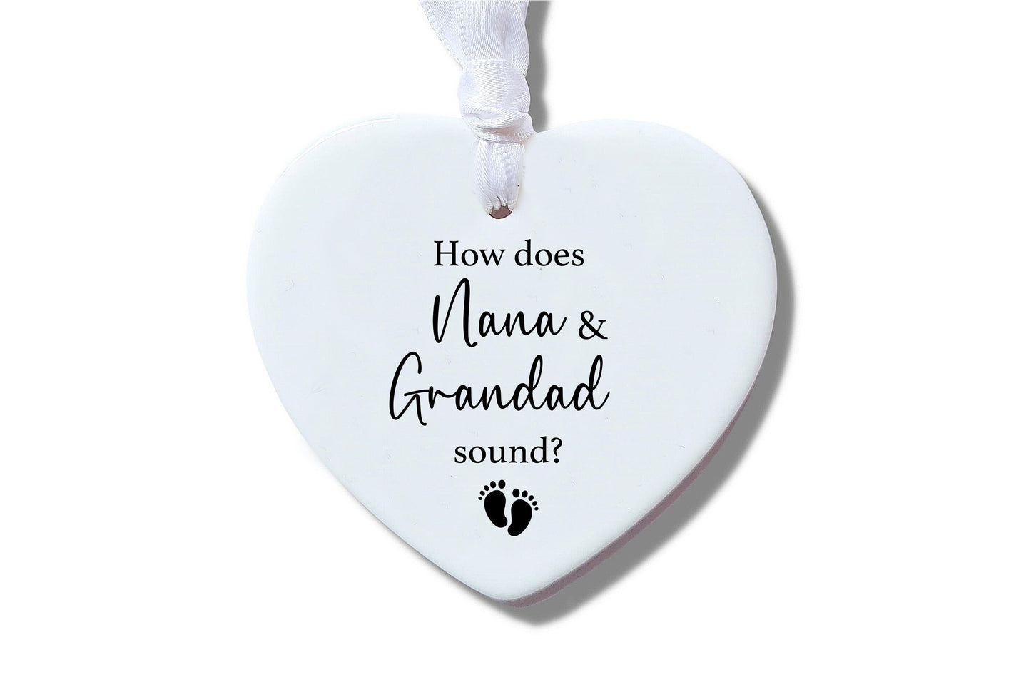 How does Nana and Grandad sound?, Ceramic Heart Ornament