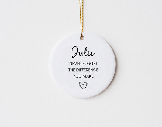 Cursive Custom Never Forget The Difference Keepsake