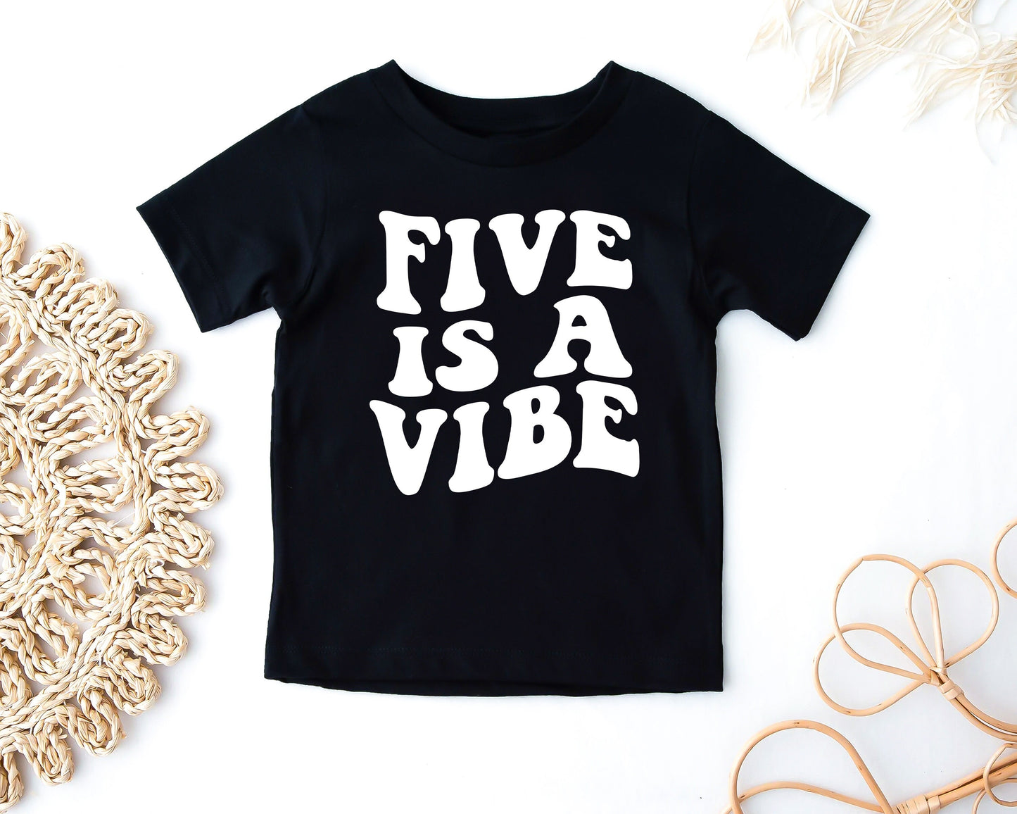 Five Is A Vibe, 5th Birthday Kids T-Shirt