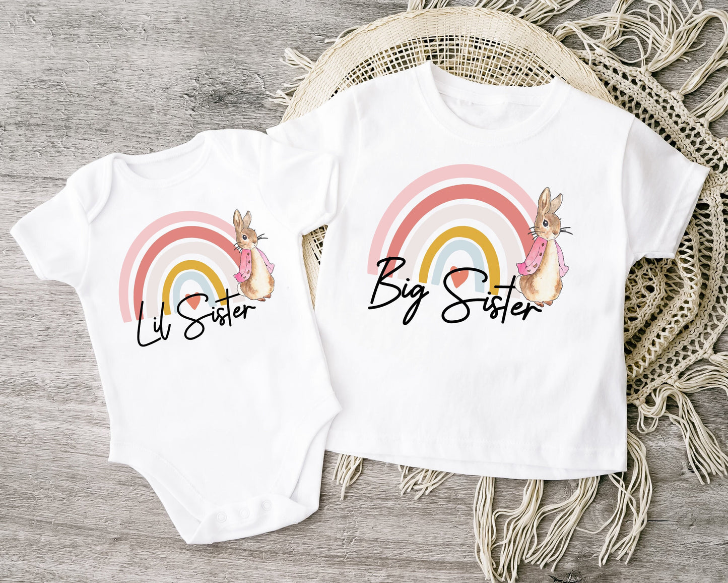 Rainbow Big Sister Little Sister T-Shirt