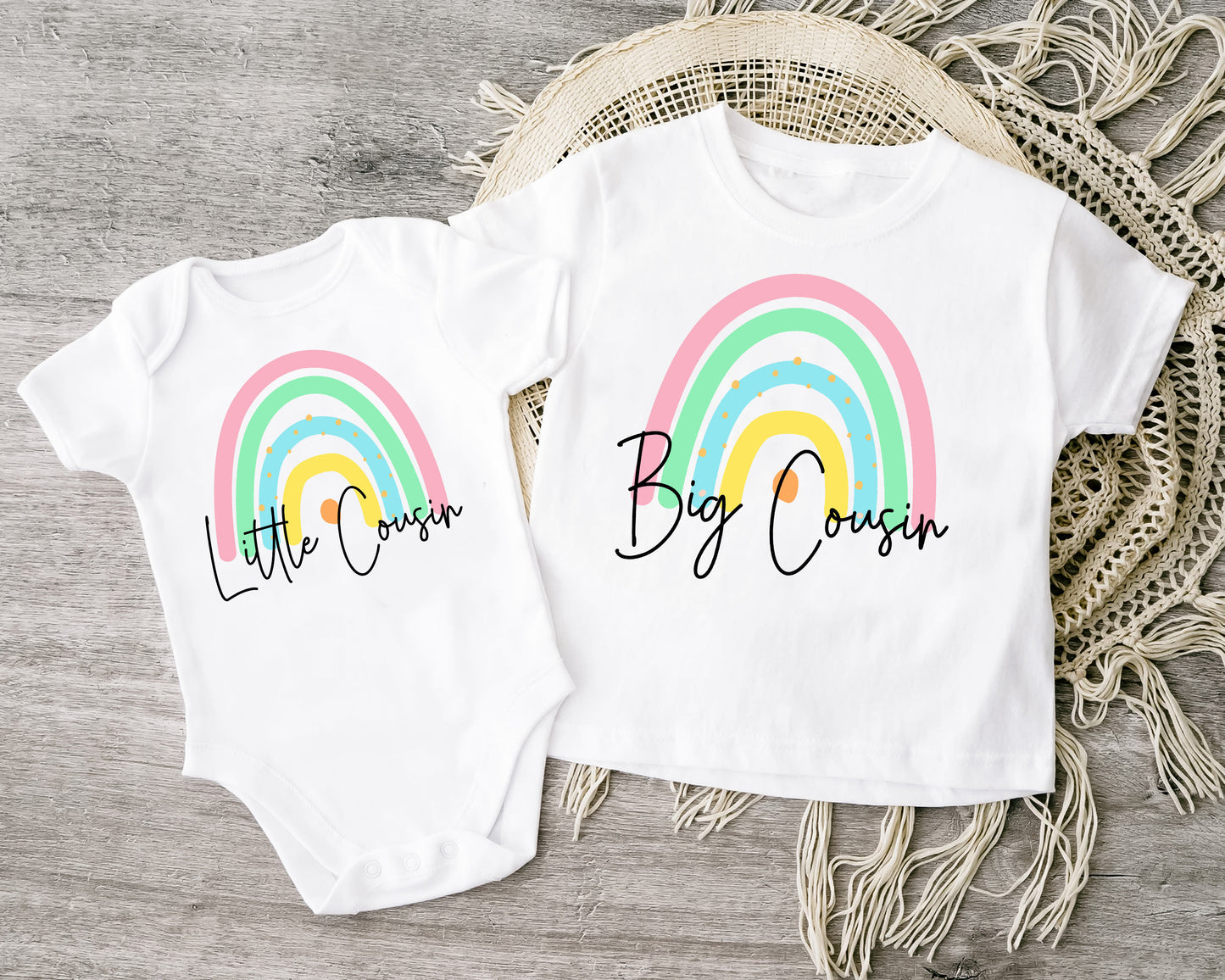 Cousin Easter rainbow T-Shirt, Matching Sibling Outfits