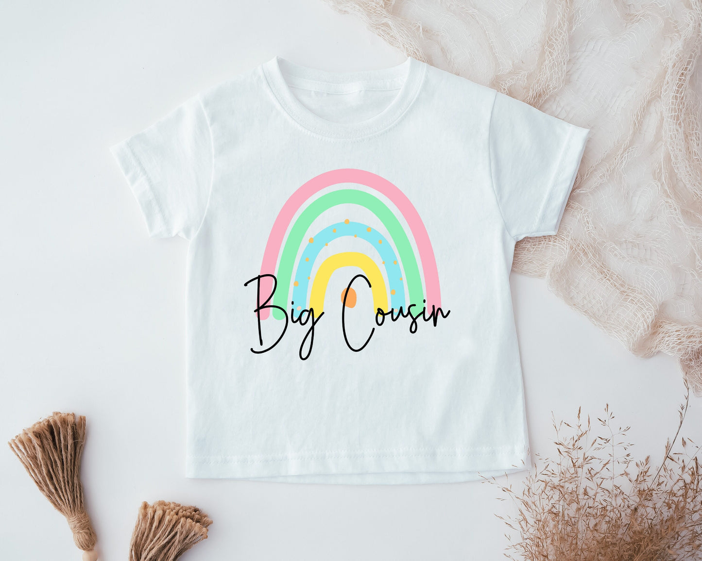 Cousin Easter Rainbow Shirt, Big Cousin Kids T-Shirt