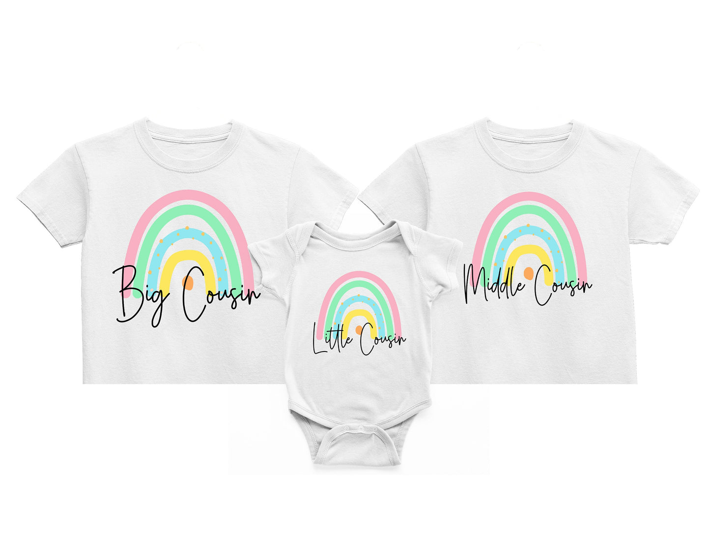 Cousin Easter rainbow T-Shirt, Matching Sibling Outfits