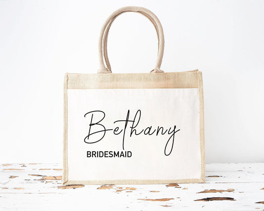Personalised Bridal Jute Bag
