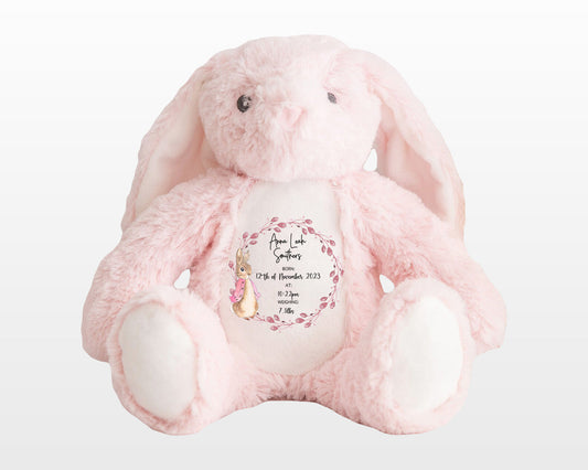 Personalised Pink Rabbit Soft Toy